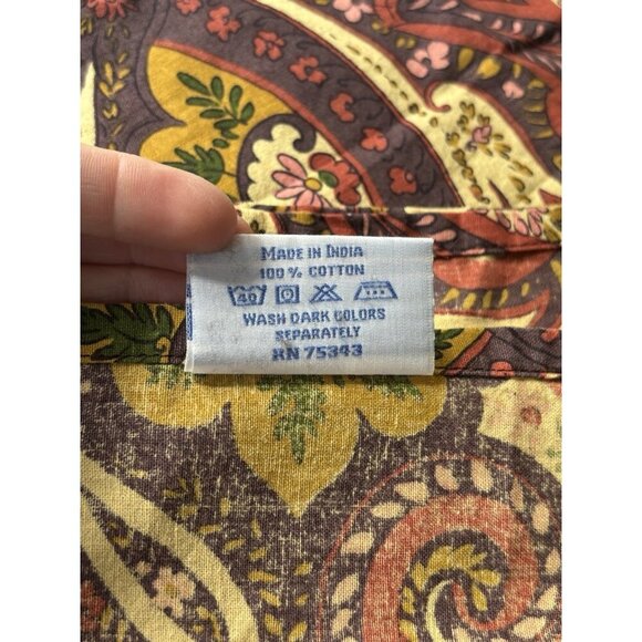 April Cornell Set Of Four Paisley Eggplant Red Square Cloth Cotton Napkins - Picture 5 of 10